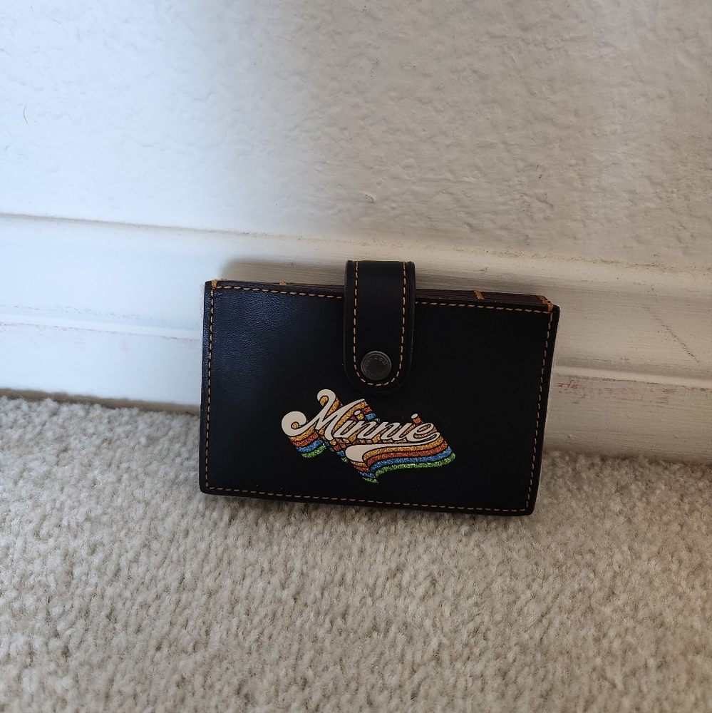 Black Minnie Wallet with Rainbow Detail